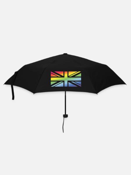 Union Jack / Rainbow Flag (Great Britain / UK) - Umbrella (small) - black