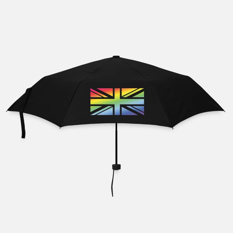Union Jack / Regenbogenfahne (United Kingdom) - Regenschirm (klein) - Schwarz