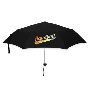 Vintage Handball - Regenschirm (klein) - Schwarz - Vorne