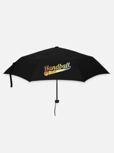 Vintage Handball - Regenschirm (klein) - Schwarz