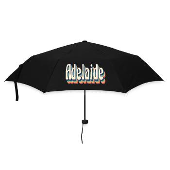 Adelaide T-Shirt Vintage Retro Geschenk T-Shirt - Regenschirm (klein) - Schwarz - Vorne
