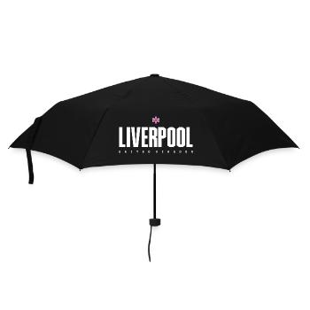 Liverpool Fetter Blocktext - Regenschirm (klein) - Schwarz - Vorne