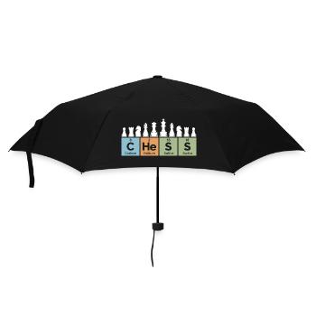 retro Schach Periodensystem coole Sprüche vintage - Regenschirm (klein) - Schwarz - Vorne