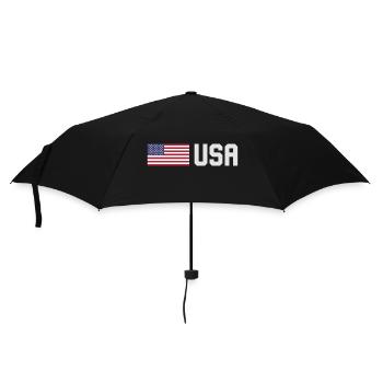 TEAM USA amerikanische Flagge Fahne vor Schrift - Regenschirm (klein) - Schwarz - Vorne