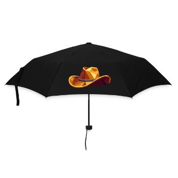 Cowboyhut – Geometrische Western-Illustration - Regenschirm (klein) - Schwarz - Vorne