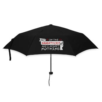Sur la liste des vilains et ne regrette rien XMas Spruch - Parapluie standard - noir - Devant