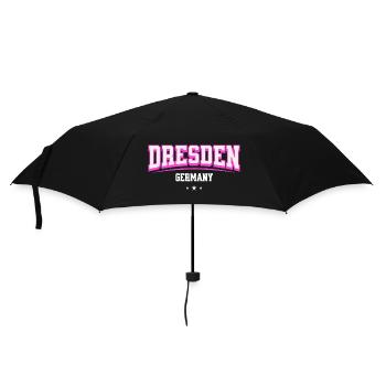 Dresden Retro Emblem Pink - Regenschirm (klein) - Schwarz - Vorne