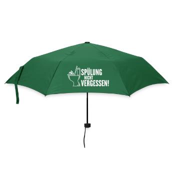 N’oubliez pas de rincer ! (Contre la droite / Blanc) - Parapluie standard - vert bouteille - Devant