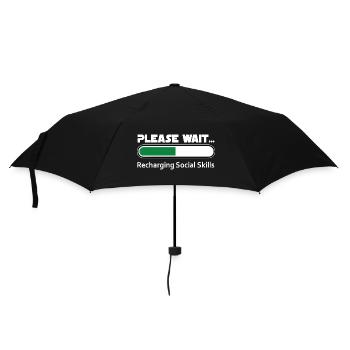 Introvertierter Aufbau sozialer Fähigkeiten – Dunkler BG - Regenschirm (klein) - Schwarz - Vorne