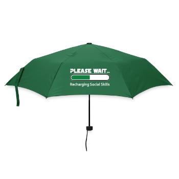 Introvert Recharging Social Skills - Dark BG - Umbrella (small) - bottlegreen - Front