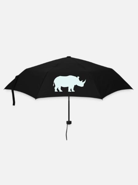 Pastell Rhino Silhouette - Regenschirm (klein) - Schwarz