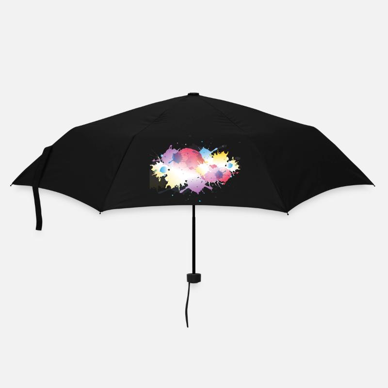 Farbverlauf Klecks Farbspritzer Kunst Geschenk - Regenschirm (klein) - Schwarz
