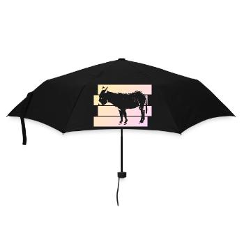 Cute Dwarf Donkey Friend Gift - Umbrella (small) - black - Front