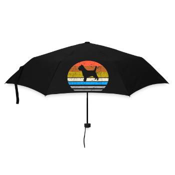 Cairn Terrier Hund - Retro Style Silhouette - Regenschirm (klein) - Schwarz - Vorne