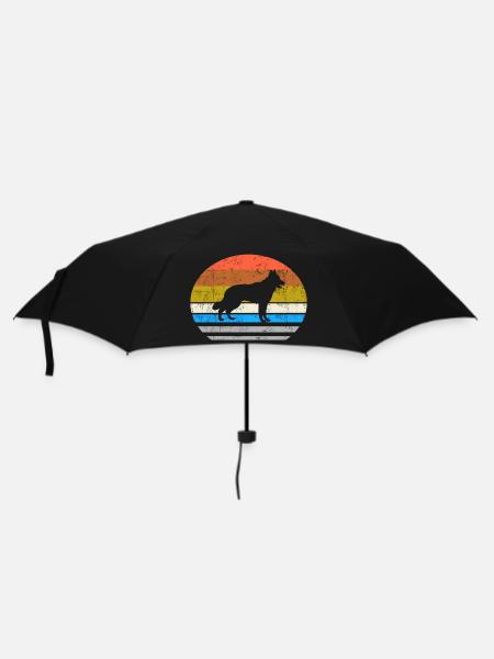 Berger Allemand - Silhouette Vintage Style Rétro - Parapluie standard - noir