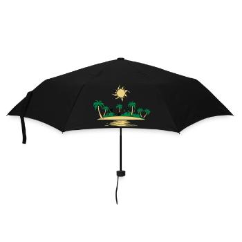 Island holiday sea sun - Umbrella (small) - black - Front