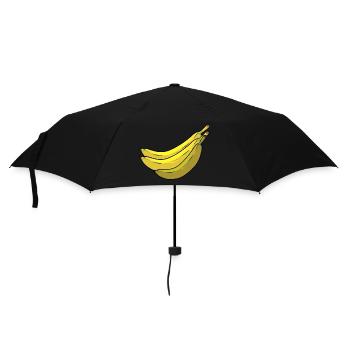 Obst Früchte Bananen Banane Vitamine Nahrung - Regenschirm (klein) - Schwarz - Vorne