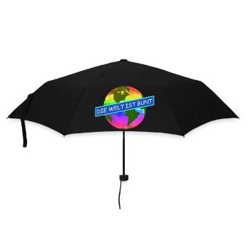 die welt ist bunt komtinente auf regenbogenfarben - Regenschirm (klein) - Schwarz - Vorne
