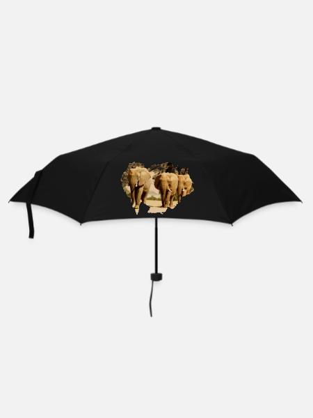 Elefanten Afrika in der Wüste Namibias I Geschenk - Regenschirm (klein) - Schwarz