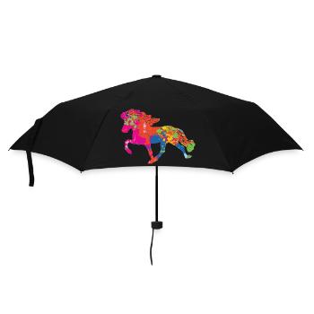 Tölter 2 Farbkleckse - Regenschirm (klein) - Schwarz - Vorne