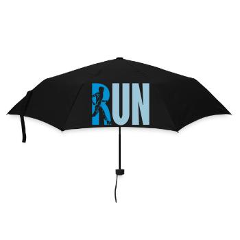 Logo Run Training - Regenschirm (klein) - Schwarz - Vorne