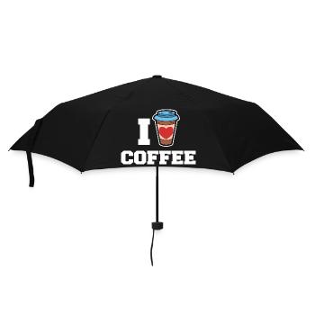 Ich Liebe Kaffee Trinken Kaffeeliebhaber Statement - Regenschirm (klein) - Schwarz - Vorne