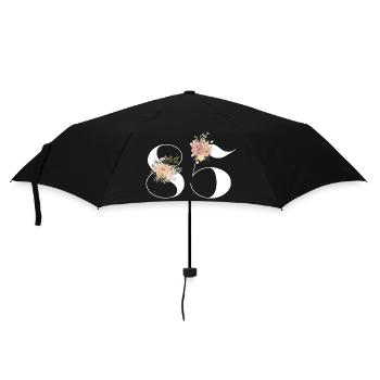 85e anniversaire fleuris (Cadeau de 85 ans) - Parapluie standard - noir - Devant
