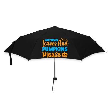 Autumn leaves and pumpkins please - halloween - Umbrella (small) - black - Front