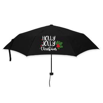 Holly Jolly Weihnachten - Regenschirm (klein) - Schwarz - Vorne