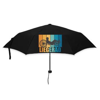 Liegerad Vintage Retro Radsport Bike Geschenk - Regenschirm (klein) - Schwarz - Vorne