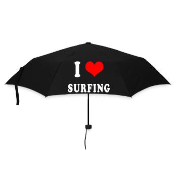 J'adore le surf - Parapluie standard - noir - Devant