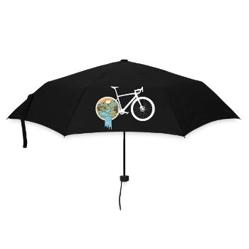 Gravel Bike Natur Rennrad Fahrrad lustige Geschenk - Regenschirm (klein) - Schwarz - Vorne