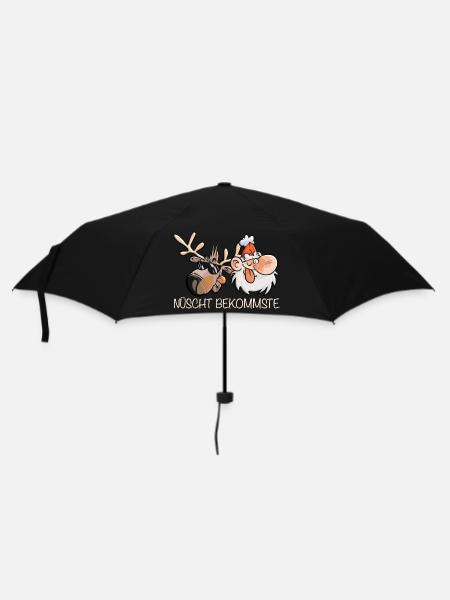 Nüscht Bekommste - Regenschirm (klein) - Schwarz