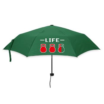 Kettlebell Life Pixelated Dark - Umbrella (small) - bottlegreen - Front
