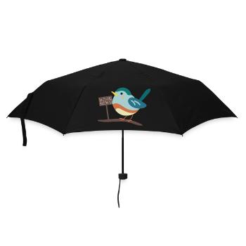 Dicker Vogel - Regenschirm (klein) - Schwarz - Vorne