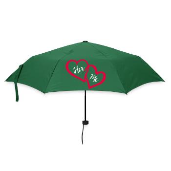 Coeurs liés elle et moi - Parapluie standard - vert bouteille - Devant