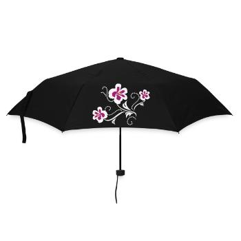 Fleurs de pélargonium stylisées - Parapluie standard - noir - Devant
