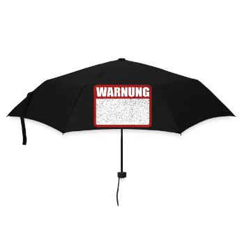 Warnung Schild leer Achtung Blechschild - Regenschirm (klein) - Schwarz - Vorne