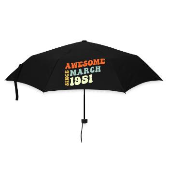 Groovy 72 Years Old Awesome Since March 1951 72nd - Umbrella (small) - black - Front