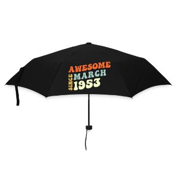 Groovy 70 Years Old Awesome Since March 1953 70th - Umbrella (small) - black - Front
