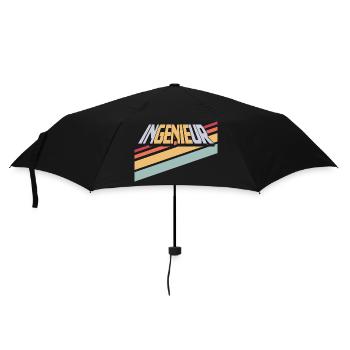 Retro Ingenieur Genie Maschinenbau Lustiger Spruch - Regenschirm (klein) - Schwarz - Vorne