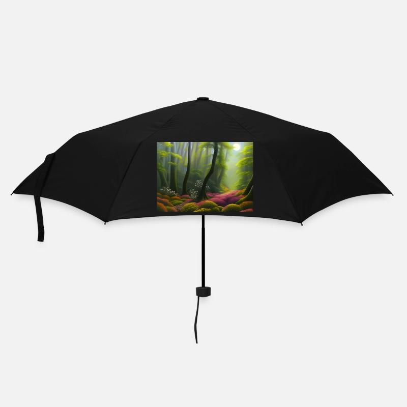 La lumière du soleil inonde la forêt - Parapluie standard - noir