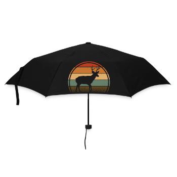 Hirsch - Regenschirm (klein) - Schwarz - Vorne