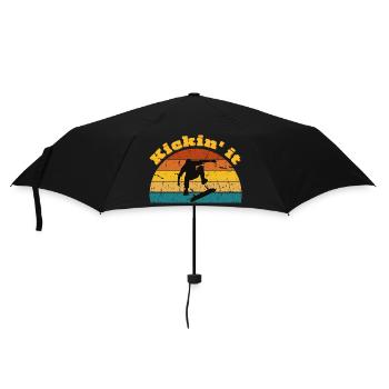 Skateboard Skateboarding Retro Sunset - Parapluie standard - noir - Devant