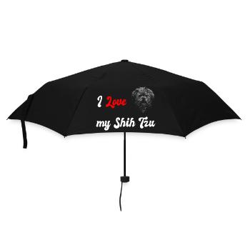 Ich liebe meinen Shih Tzu Hunde Design - Regenschirm (klein) - Schwarz - Vorne