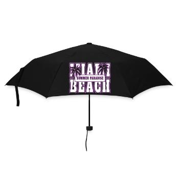 Neon Anime Retro Vintage Cool Pink NGE - Regenschirm (klein) - Schwarz - Vorne