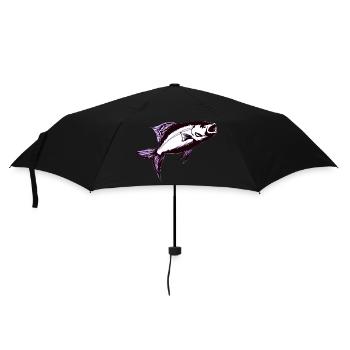 Angeln Fischen Angelhaken Angelsport Angler - Regenschirm (klein) - Schwarz - Vorne