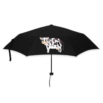 Kuh - Regenschirm (klein) - Schwarz - Vorne