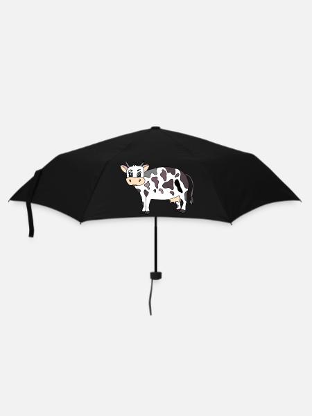 Kuh - Regenschirm (klein) - Schwarz