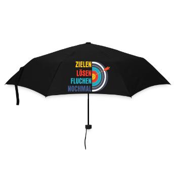 Zielen Lösen Fluchen Nochmal Jagd Bogenschütze - Regenschirm (klein) - Schwarz - Vorne